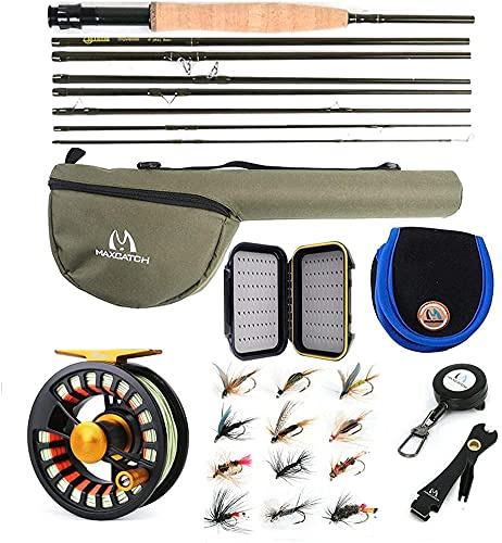 Maximumcatch Alltime Reiserute für Fliegenfischen 8 Teile 9ft Fliegenrute mit Cordura Rohr in 5/6/8 wt