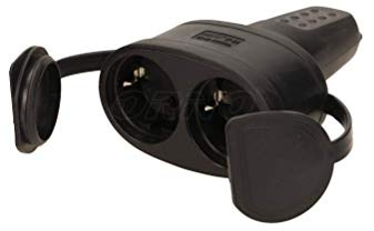 ORNO AE-13117(GS) Werkstatt Schuko Stecker mit Erdung 2 Steckdosen IP44 16A