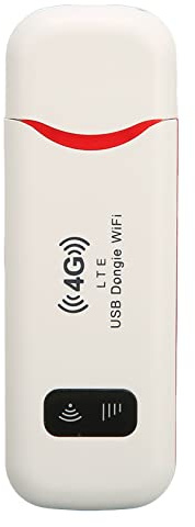 Mobiler WLAN Router,4G Router mit SIM-Slot-Dongle, USB WLAN Stick Unterstützung 10 Benutzer Hochgeschwindigkeitsstabiles Signal WPA WPA2 Verschlüsselung Weißer WiFi Router für Zuhause Reisen Büro