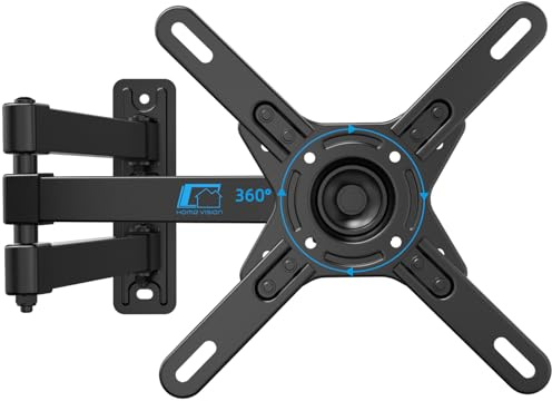 HOME VISION TV Wandhalterung Langer Arm 17-42, VESA 200x200, 15kg | Extra Langer Arm 55 cm, 360° Drehung, 180° Schwenkbar, 15° Neigbar, Für Flach & Curved TVs & Monitore
