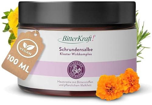BitterKraft! Schrundensalbe 100ml – nach Hildegard von Bingen - für sehr trockene & rissige Haut – Repair & Care – für Hände und Füße – 100% Natru - Made in Germany