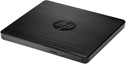 HP Externes USB-DVD-RW-Laufwerk – tragbares CD/DVD-Laufwerk mit 8X DVD- und 24X CD-Brenngeschwindigkeit, USB-A, Plug & Play, kompatibel mit Windows, macOS & ChromeOS, Schwarz