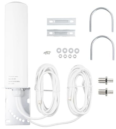 BOOBRIE 4G 5G LTE Antenne Outdoor 10dBi 698-2700 3300-3800MHz WiFi SMA Stecker RG58 Kabel 5M SMA Buchse zu TS9 Stecker Adapter Hohe Verstärkung 3G 4G LTE OmniDirectional