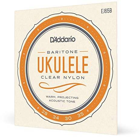 D'Addario Ukulelensaiten Clear Nylon Bariton EJ65B, 4-Saiten Satz | D'Addario Ukulelensaiten bieten warmen Klang, exzellente Intonation, Stimmstabilität und langanhaltende Performance.