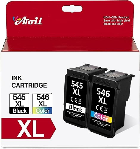 PG-545XL CL-546XL für Canon Druckerpatronen 545 546 XL Multipack Ersatz für Pixma MX495 TR4550 TS3150 TR4551 MG3050 MG2555s MX490 TS3151 MG2550s TS3350 MG2950 MG2950S MG3051 (Schwarz, Farbe, 2er-Pack)