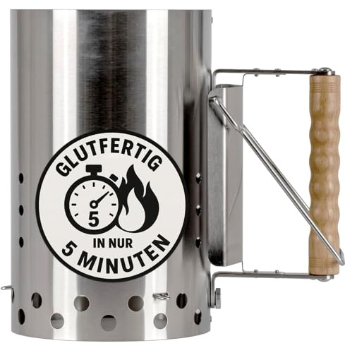 Petromax Anzündkamin XL Edelstahl, 6,5L, für Holzkohle & Briketts, schneller Grillstart