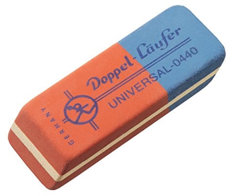 Läufer 00440 Doppel-Universal 0440 Radierer, Radiergummi aus Kautschuk, der rot-blaue Klassiker, radiert Bleistifte und Buntstifte