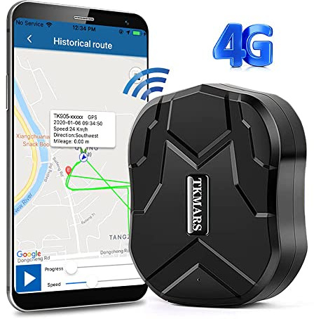 GPS Tracker für Auto 4G 10000mAh 160 Tage Standby Starker Magnet Wasserdicht Echtzeit-Tracking Kostenlose APP/Plattform Kein ABO Tracker und Anti Lost GPS Locator für Auto Motorrad Fahrrad LKW Flotte