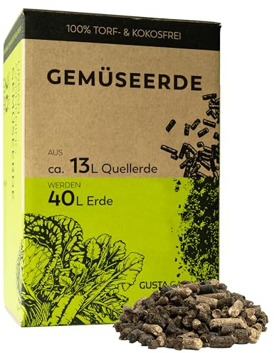 Urban Gardening Gemüseerde und Tomatenerde mit Langzeitdünger – Pelletierte Quellerde, Torffrei & Kokosfrei, Plastikfreie Verpackung, Alternative zu Kokoserde, Made in Austria (40L)