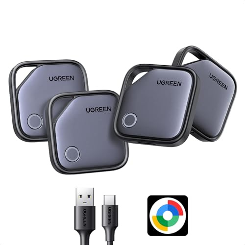 UGREEN FineTrack G Tracker für Android (nur Android) mit USB C Aufladen | 4 Pack, Tracker Android für Gepäck/Koffer, Schlüsselfinder kompatibel mit Pixel 10/Galaxy S26 usw.