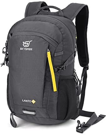 SKYSPER Leicht Wanderrucksack Klein Rucksack mit Rückenbelüftung Trekkingrucksack aus atmungsaktivem 3D Air Mesh Polyester Camping Outdoor Wandern Rucksack