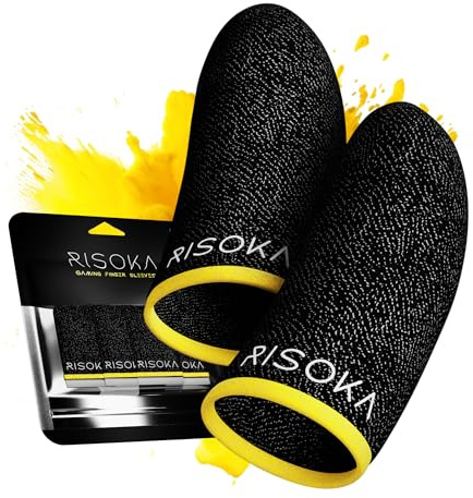 RISOKA® 10 Stück Gaming Finger Sleeves - Perfekter Touchscreen Glide - Geeignet für alle Spiele - Gaming Gadgets Sachen Zubehör für Zocker + Gamer - Finger Sleeve Handschuhe - Handy Controller