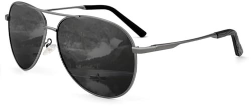 HENGOSEN Pilotenbrille Sonnenbrille Herren Damen Piloten-Polarisiert Sonnenbrille Metallrahmen Unisex Fahren Brille mit UV400 Schutz