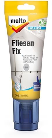 Molto Fliesenfix, Zum Fugen und Reparieren von allen Fliesen im Innenbereich, Grau, 300 g
