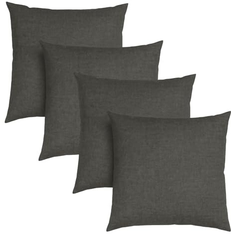 sleepling 4er Set Sofakissen dunkelgrau 40x40 cm, Kissen mit Kissenfüllung und Bezug, Zierkissen aus robustem Polsterstoff, Deko Kissen, Couchkissen 40 x 40 cm, Polster, Sofa Kissen, Made in EU