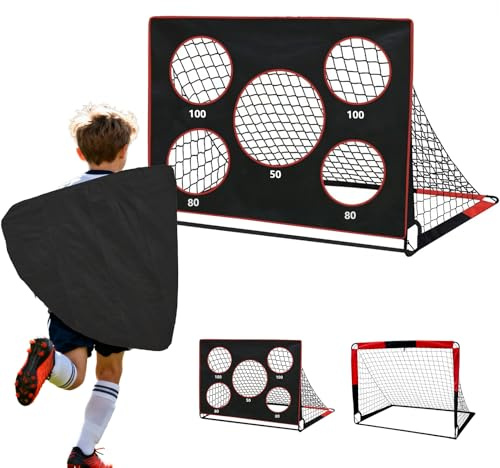 Bnlei 2-in-1 Fußballtor für Garten Kinder Faltbar, Kleine Fussballtore für Garten, Fußball Tor mit Torwand, Fußballtore Kinder mit Tragetasche Indoor & Outdoor für Garten, Park, Strand
