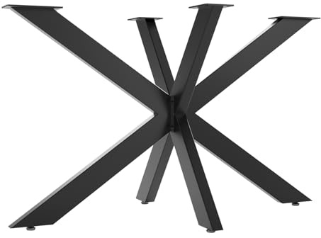 SOTECH Tischgestell Spider/Schwerlast Tischbeine aus Stahl in Schwarz/Höhe: 710 x Breite: 680 x Länge: 1200 mm/bis 500 kg Belastbarkeit/Einfache Montage, Tisch-Kufen für DIY-Projekte Esstische