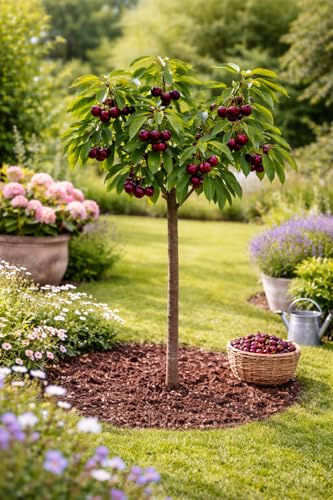 Süßkirsche 'Kordia' (Prunus avium) – Obstbaum 100–120 cm – ertragreich & selbstfruchtbar – große, knackige Früchte – ideal für Garten & Terrasse