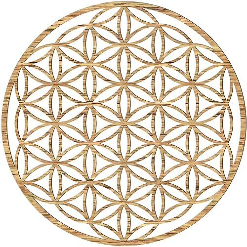 Generisch Blume des Lebens Wandbild aus Holz (Ø 20/21,5/26,88/39/43/49cm) (49 cm, Bambus)