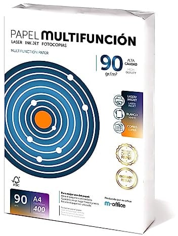 Folios A4, 90 g, 400 Blatt, Mehrzweckpapier für Drucker, Laserdrucker und Injektionsdrucker, Kopierer, Fax, für Büro, Schulbedarf, Blattpaket, m-office (400 Blatt, 90 g)