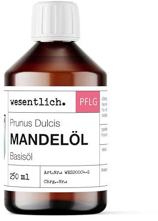 wesentlich. Mandelöl 250ml - 100% reines Basisöl - natürliche Pflege für Haut, Haar und Gesicht - pure Pflege ohne Zusatzstoffe