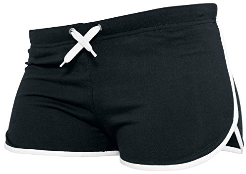 Urban Classics Ladies French Terry Frauen Hotpant schwarz/weiß