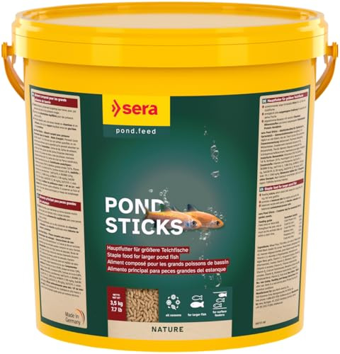 sera Pond Sticks Fischfutter 21 L (3,5 kg) | Fischfutter Teich für große Teichfische | Hochwertiges Goldfischfutter & Koi Futter | Schwimmend, Lange formstabil und leicht verdaulich | Teichfutter