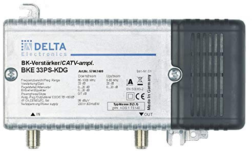 DCT Delta – BKE 33 PS KDG VPE: 1, Hausanschlussverstärker KDG B (3.1) 1 GHz 33 dB, RW 65 MHz 23 dB Verstellvorrichtung Ebene