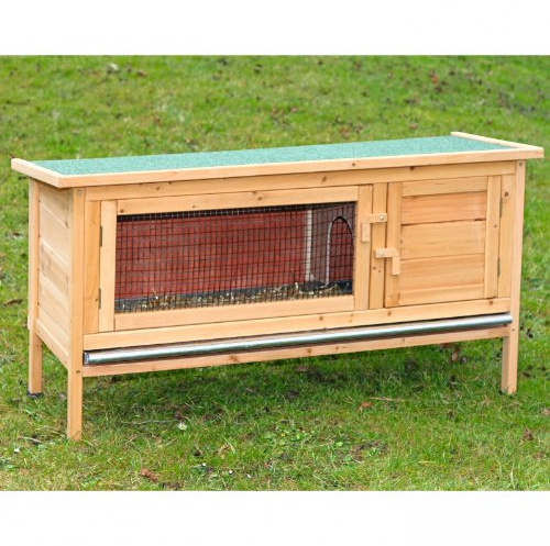 Kerbl Pet Nagerhaus Alfred, Kleintierstall, Nagerstall, Natur, 116x45x62cm, Holz, Kaninchen, Meerschweinchen, Nager, herausziehbare Wanne