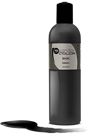 Senjo Color Basic Bodypainting Farbe 250ml Schwarz | Flüssige Körperfarbe für Face- & Bodypainting mit Airbrush oder Pinsel