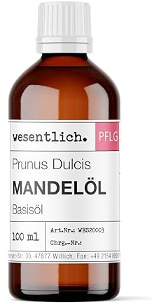 wesentlich. Mandelöl 100ml - 100% reines Basisöl - natürliche Pflege für Haut, Haar und Gesicht - ohne Zusatzstoffe