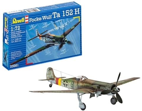 Revell 03981 Focke Wulf TA 152 H I originalgetreuer Modellbausatz im Maßstab 1:72 Level 3 I detailreich und unlackiert I für anfänger und fortgeschrittene