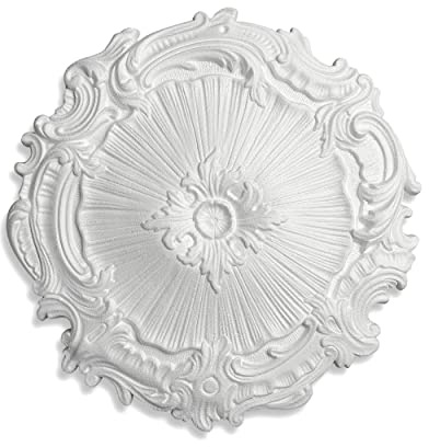 DECOSA Rosette Eleonora, weiß, 1 Stück à Ø 41 cm - Stuckrosette aus Styropor - individualisierbare Deckenrosette