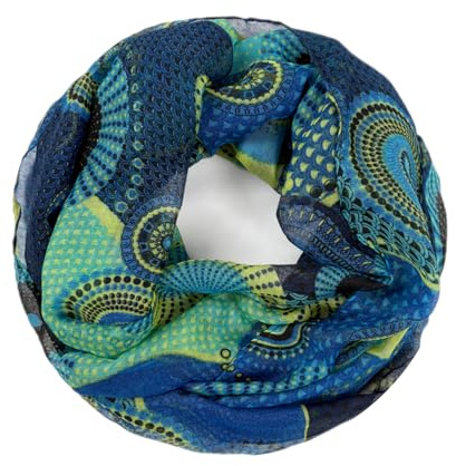 Van Der Rich ® - Loop Schal mit Muster Schlauchschal Halstuch - Damen (20-Royalblau)