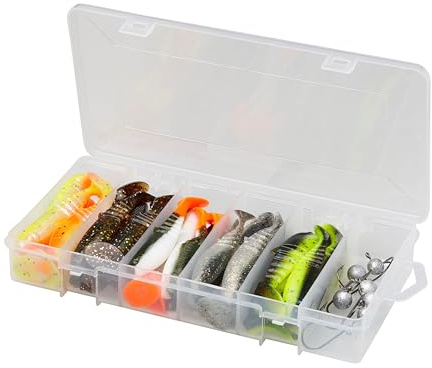 Savage Gear Cannibal Shad Kit - 6er-Pack effektiver Shads Jigköpfen - Ideal für Angler, die auf Barsch, Hecht und Zander im Süß- und Salzwasser Angeln, Assortiert, Varied