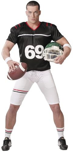 FIESTAS GUIRCA Quarterback Karneval Kostüm Herren – American Football Uniform – Rugby Herren Kostüm Karneval Fasching Größe S 46-48