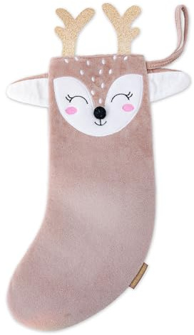 Papierdrachen Weihnachtsstrumpf Reh- Socke aus Samt - zum Befüllen - zum Aufhängen an Kamin Treppe - Geschenksack - 15 x 40 cm - Weihnachten 2026