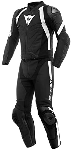 Dainese Avro 4 2-Teiler Motorrad Lederkombi, schwarz/weiß, 58