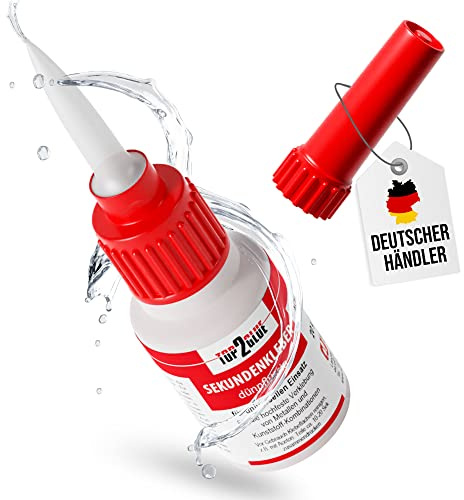 Sekundenkleber extrem stark 20g - hochfester Cyanacrylat Kleber - wasserfest, dünnflüssig, hitzebeständig, Industriequalität - Spezial Verschluss Top2Glue