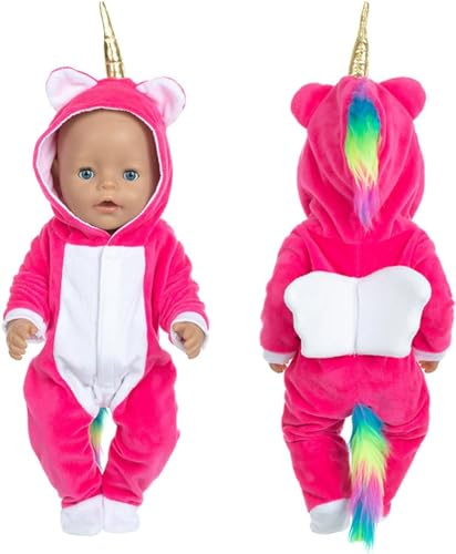 Puppenkleidung 43 cm, Puppenkleidung Enthält EIN Kleid, Neuer Absatz Kleidung Bekleidung Outfits für Puppen 14-18Inch(Rose rot)