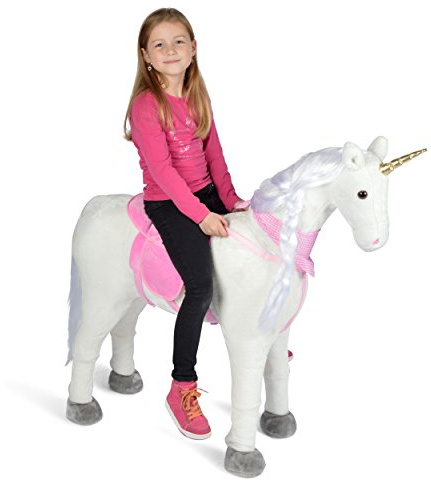 Pink Papaya Stehpferd Lissy, Einhorn XXL 105 cm, Pferd zum Draufsitzen | Großes Plüschpferd zum Reiten & Draufsitzen, belastbar bis 100 kg: Stehpferd 105 cm, Spielpferd, Reitpferd XXL für Kinder