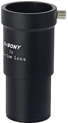 Svbony Barlowlinse 5X, 1,25 Zoll Metall Barlow Full Multi Coated Teleskop Okular Zubehör für Planetenbeobachtung und Astrofotografie