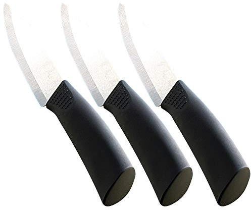 Rosenstein & Söhne Haushaltsmesser: 3er-Set Keramik-Universalmesser mit 13 cm Klinge (Keramik Messer, Messer, Schäler)