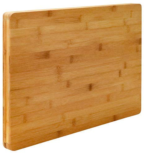 EYEPOWER Bambus Schneidebrett XXL 3 cm dick - großes Holz Schneidbrett 50×35 cm zum Wenden – massive Profi Platte für Fleisch Gemüse Brot - robustes Hackbrett aus Bambusholz für Küche und Haushalt