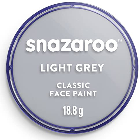 Snazaroo 1118122 Schminkfarbe - Hellgrau - 18 ml Topf, hautfreundlich, wasserbasiert, wasservermalbar, parabenfrei, Face & Bodypaint für Kinder & Erwachsene