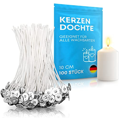 molinoRC 100x Kerzendocht 10cm [Lange BRENNDAUER] - Dochte für Kerzen perfekt zum Kerzengießen und Kerzen Basteln - Rußfreie Kerzendochte