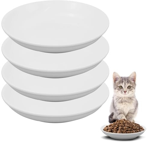 Galerie SV 4 Stück Futternapf Katze - Katzen Napfset - Katzennapf Keramik - Katzennapf ErhöHt - Napf Katze - Katzen Fressnapf - ErhöHter Futternapf (No Pattern Match)
