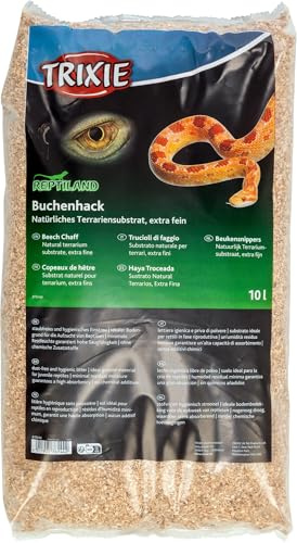 TRIXIE Buchenhack Terrariensubstrat extra fein - 10 Liter - für die Aufzucht von Reptilien - hohe Saugfähigkeit - staubfrei und hygienisch - ohne chemische Zusatzstoffe - 76144