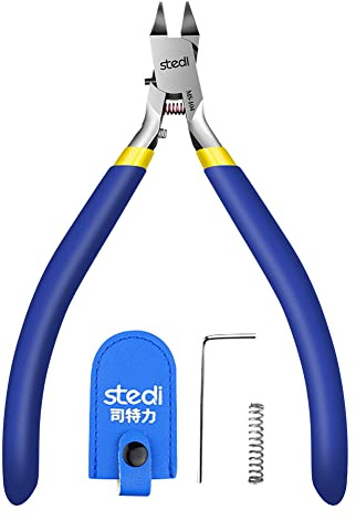 Stedi 4,7-Zoll-Modell-Zange, mit ultradünner einseitiger Schneide, blau | Blade Case Plastikmodell-Werkzeuge für die Reparatur und Instandsetzung von Gundam-Plastikmodellen