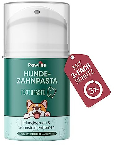 Pawlie's Hundezahnpasta - Natürliche Zahnpflege Hund gegen Zahnstein, Mundgeruch & Zahnfleischentzündung mit Magnolie & Vitamin E | Zahnpasta Hund, Dog Toothpaste, Zahnsteinentferner Hund